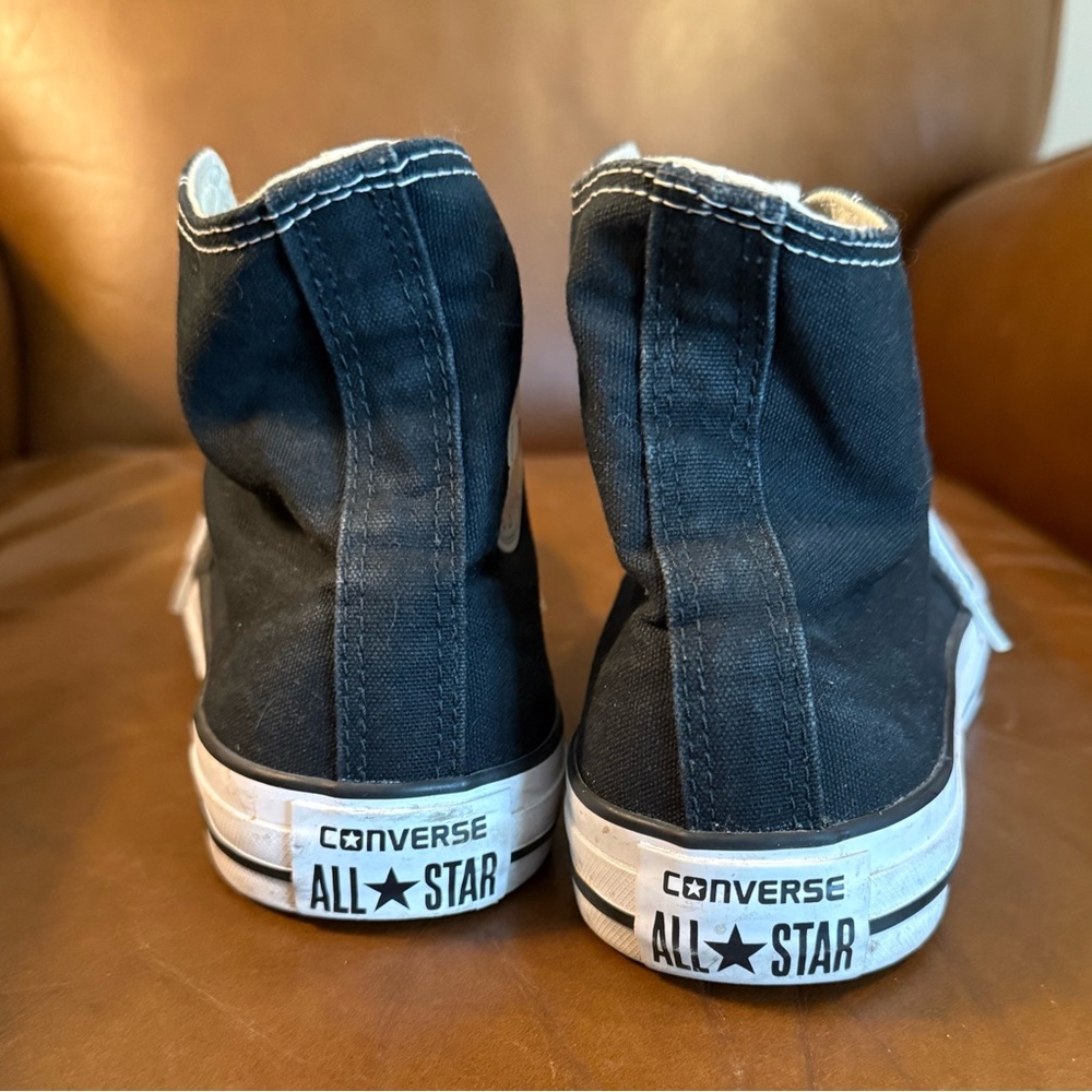 Converse All Star Black and White High-Tops Size 8.5 - Picture 2 of 6